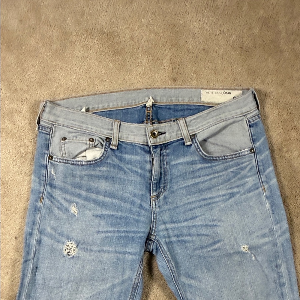 rag & bone Light Blue Straight Leg Jeans - Picture 4 of 9
